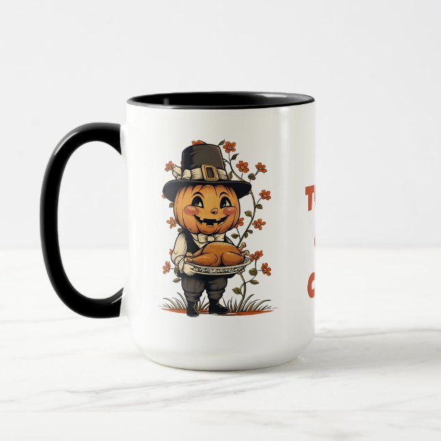 Pumpkin Pilgrim Erntedank Tasse (Links)