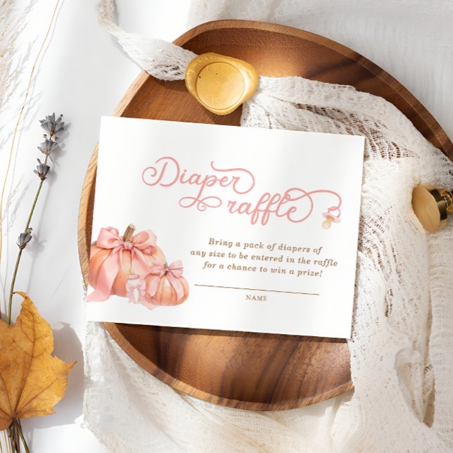 Pumpkin Pink Bow Baby Duschkabine Windelwanne Raff Begleitkarte (Von Creator hochgeladen)