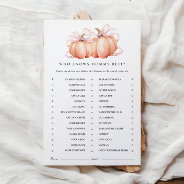 Pumpkin Pink Bow Baby ShowActivity Games (Von Creator hochgeladen)