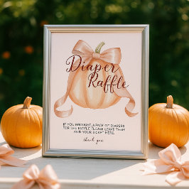 Pumpkin Pink Bow Diaper Raffeltisch Schilderposter Poster