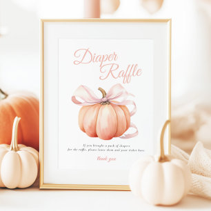 Pumpkin Pink Bow Diaper Raffeltisch Schilderposter Poster