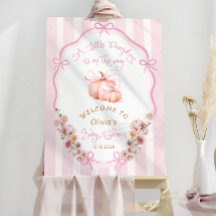 Pumpkin Pink Bow Fall Floral Baby Dusche Willkomme