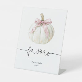 Pumpkin & Pink Bow Favoriten Zeichen | Fall Baby D Sockelschild