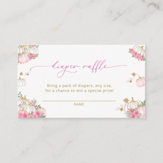Pumpkin Pink Diaper Raffle Begleitkarte (Vorderseite)