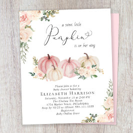 Pumpkin Pink Floral Baby Dusche Einladung