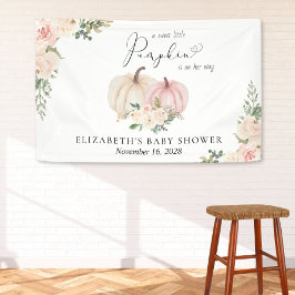 Pumpkin Pink Floral Baby Dusche Willkommen Banner