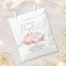 Pumpkin Pink Floral Baby Girl Dusche Geschenktütchen