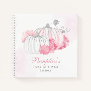 Pumpkin Pink Floral Baby Girl Gästebuch Notizbuch