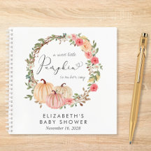 Pumpkin Pink Floral Girl Baby Showbook