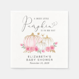 Pumpkin Pink Floral Wasserfarbe Kindermädchen Dusc Serviette