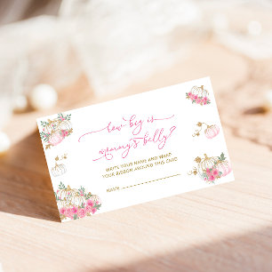 Pumpkin Pink Floral wie groß ist Mama's Bauch Begleitkarte