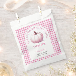 Pumpkin Pink Gingham Kariert Baby Girl Baby Dusche Geschenktütchen
