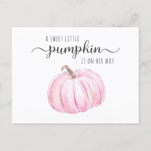 Pumpkin Pink Watercolor Baby Girl Dusche von Mail Einladungspostkarte