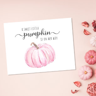 Pumpkin Pink Watercolor Kindermädchendusche Einladungspostkarte
