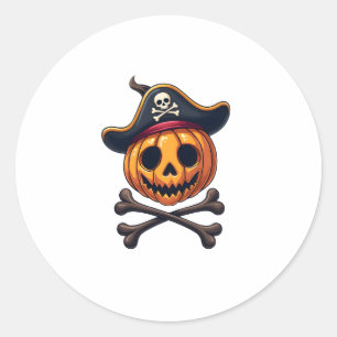 Pumpkin Pirate - Halloween Skull-Shirt Runder Aufkleber