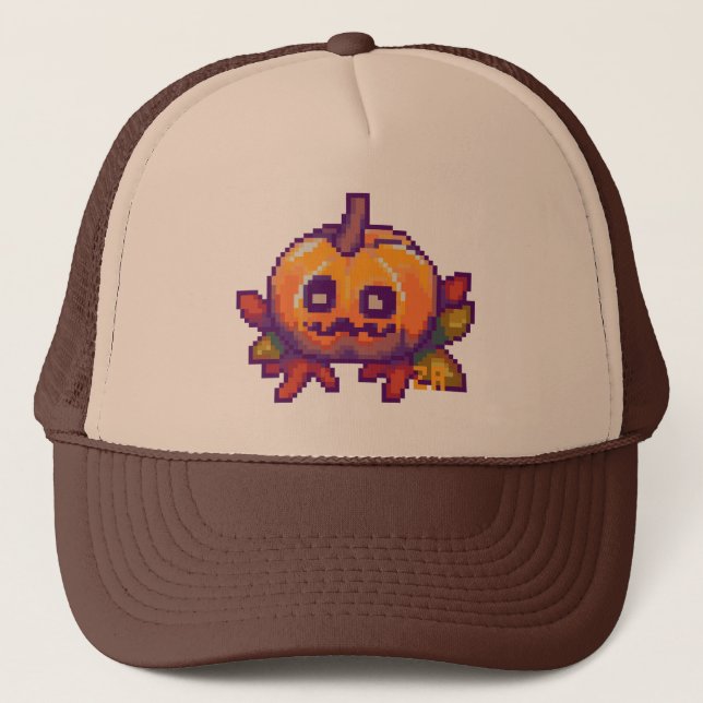 Pumpkin pixelart, Pixel Art, pet Truckerkappe (Vorderseite)