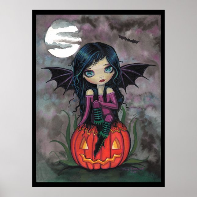 Pumpkin Pixie Halloween Niedlich Vampire Poster (Vorne)