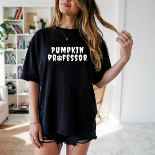 Pumpkin Professor für weiße Typografie T-Shirt