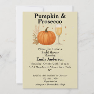 Pumpkin & Prosecco Fall Halloween Brautparty Einladung