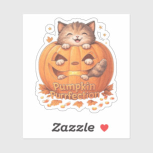 Pumpkin Purfection - Niedliches Halloween-Cat Viny Aufkleber