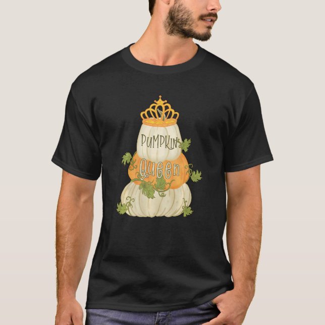 Pumpkin Queen Autumn Fall Family Pajama Thanksgivi T-Shirt (Vorderseite)