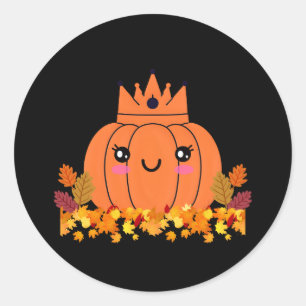 Pumpkin Queen Fall-ästhetisches Halloween-Shirt Runder Aufkleber