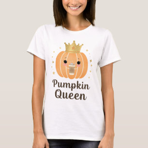 Pumpkin Queen Niedlich Autumn Crown Graphic Design T-Shirt