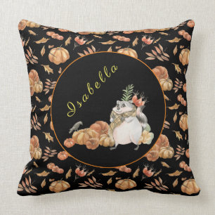 Pumpkin Raccoon Anpassen von Text, Farbe 20"X20" Kissen