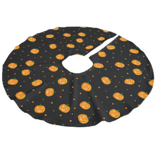 Pumpkin Rain Tree Skirt Leinenimitat Weihnachtsbaumdecke