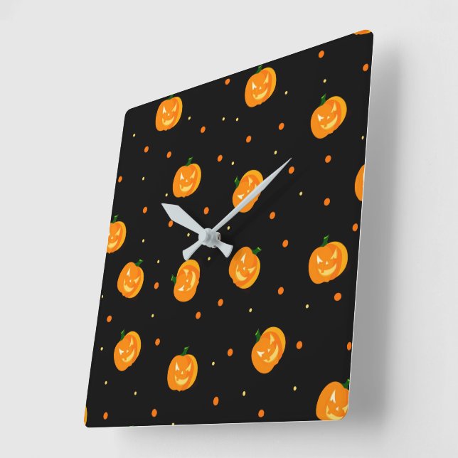 Pumpkin Rain Wall Clock Quadratische Wanduhr (Winkel)