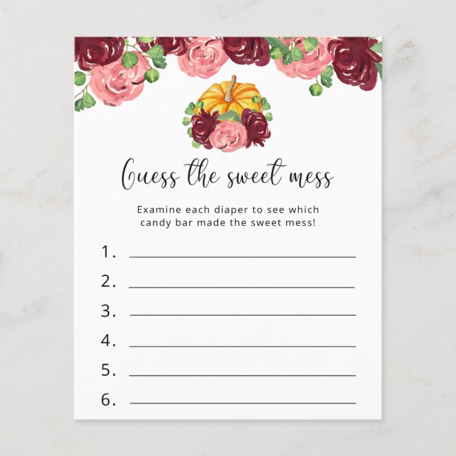 Pumpkin - Raten Sie mal das süße Mess - Baby Showe (Vorderseite)