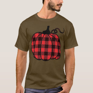 Pumpkin Red Buffalo Kariertes Muster Herbst Herbst T-Shirt
