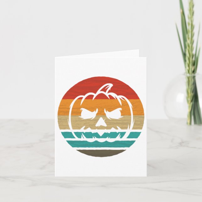 Pumpkin Retro Style Vintag Karte (Vorderseite)