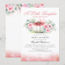 Pumpkin Rose Gold Glittered Fall Babydusche