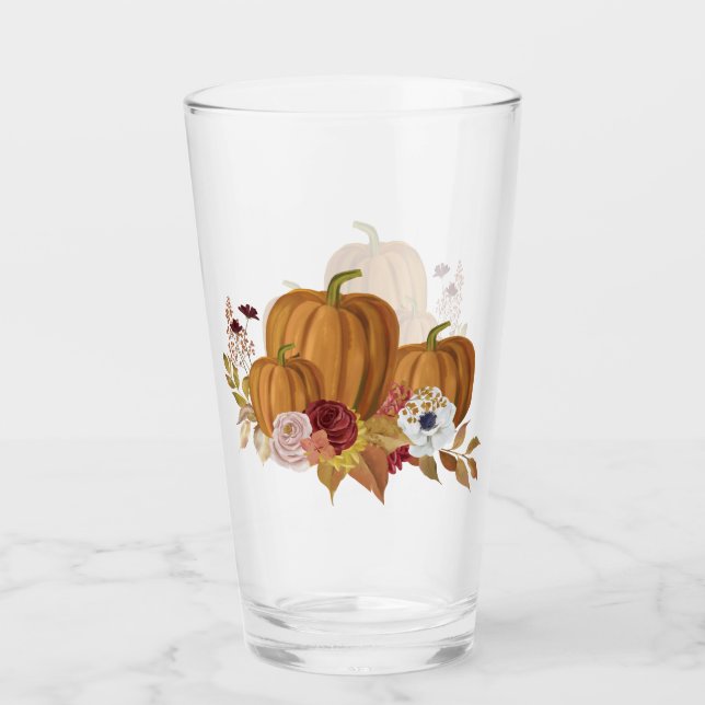 Pumpkin, Rose und Magnolia-Herbstfarben Glas (Vorderseite)