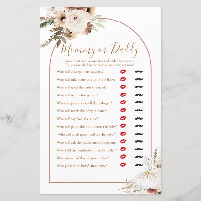 Pumpkin Rustic Boho Fall in Liebe Mommy oder Daddy (Vorderseite)