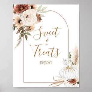 Pumpkin Rustic Boho Fall in Liebe Sweet & Leckerei Poster