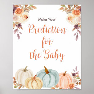 Pumpkin Rustic Floral Vorhersagen für Baby Poster