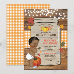 Pumpkin rustikale Babydusche Einladung Vintag