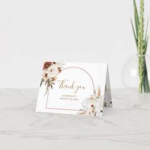 Pumpkin Rustikaler floraler Boho Fall in Liebe gek Dankeskarte