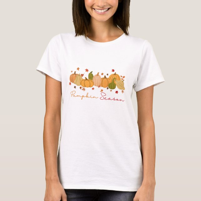 Pumpkin Saison Herbst Gemütliche Herbstkürbisbahn  T-Shirt (Vorderseite)