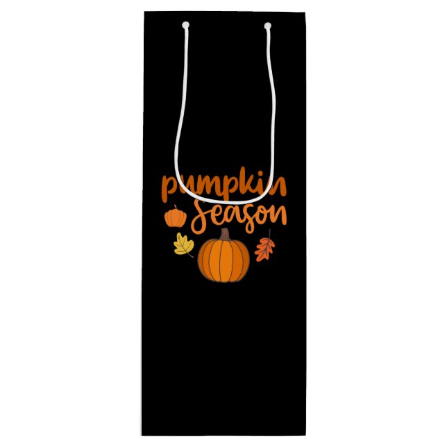 Pumpkin-Saison Herbst Geschenktüte Für Weinflaschen (Vorderseite)