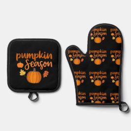 Pumpkin-Saison Herbst Ofenhandschuh & Topflappen-Set