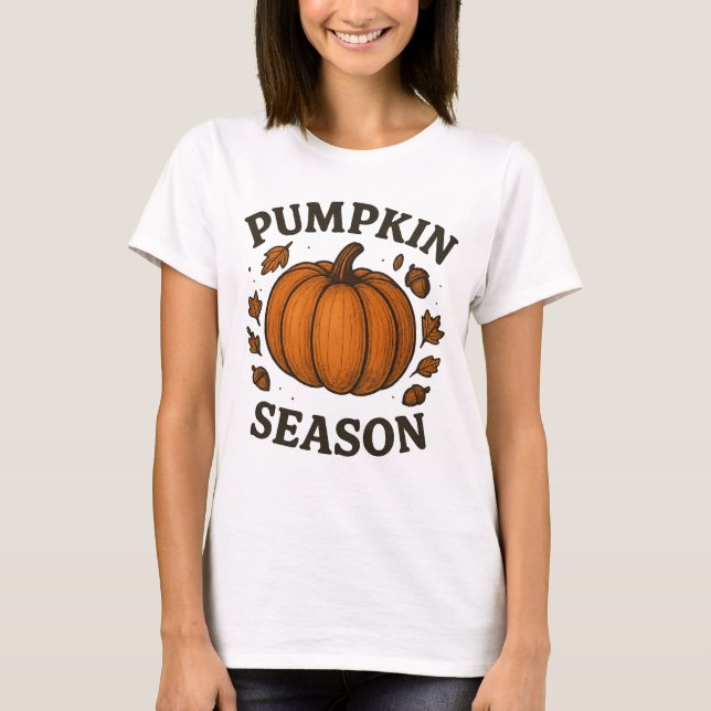 Pumpkin Saison T - Shirt - Niedlich Herbst Herbst  (Vorderseite)