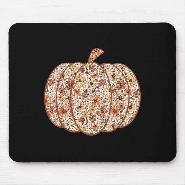 Pumpkin Saison Wildblume Erntedank Herbst Herbst Mousepad (Vorne)