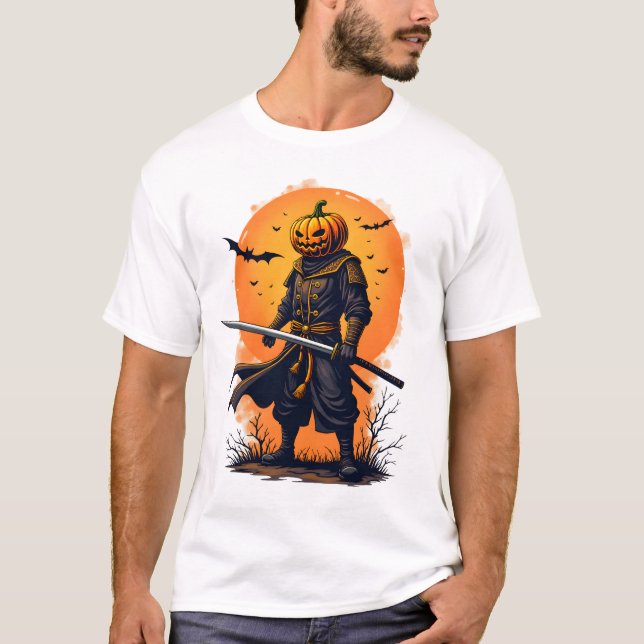 Pumpkin Samurai � Halloween Warrior T-Shirt (Vorderseite)