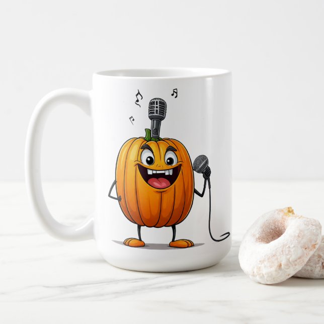 Pumpkin Sänger Kaffeetasse (Mit Donut)