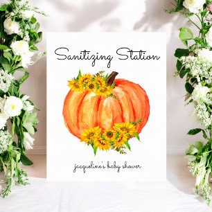 Pumpkin Sanitisierstation Orange White Poster