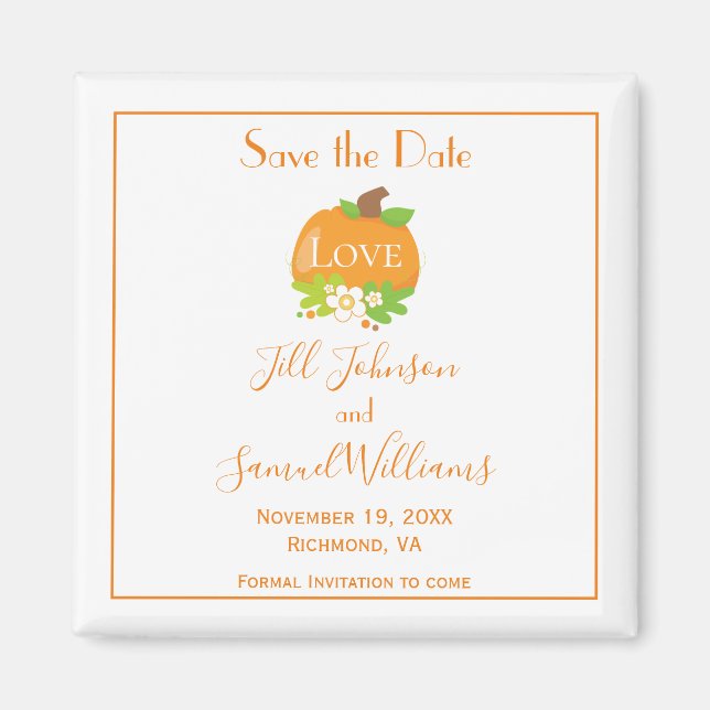 Pumpkin Save the Date Magnet (Vorne)