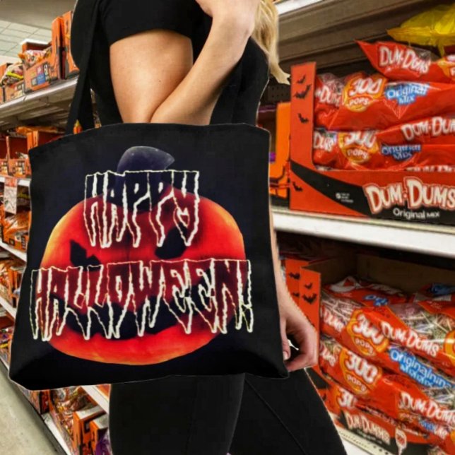 Pumpkin Scare-Wht (Fill your Pumpkin Scare-Wht Tote Bag, with lots of Halloween goodies!)